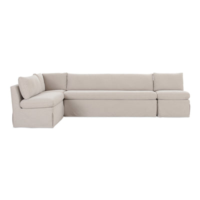 Fable Slipcover Dining Banquette L-Shape Beige 125.5 in. by Moe's Home