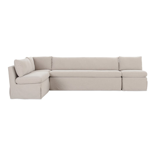 Fable Slipcover Dining Banquette L-Shape Beige 125.5 in. by Moe's Home