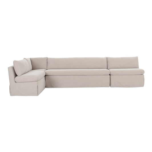 Fable Slipcover Dining Banquette L-Shape Beige 139.5 in. by Moe's Home