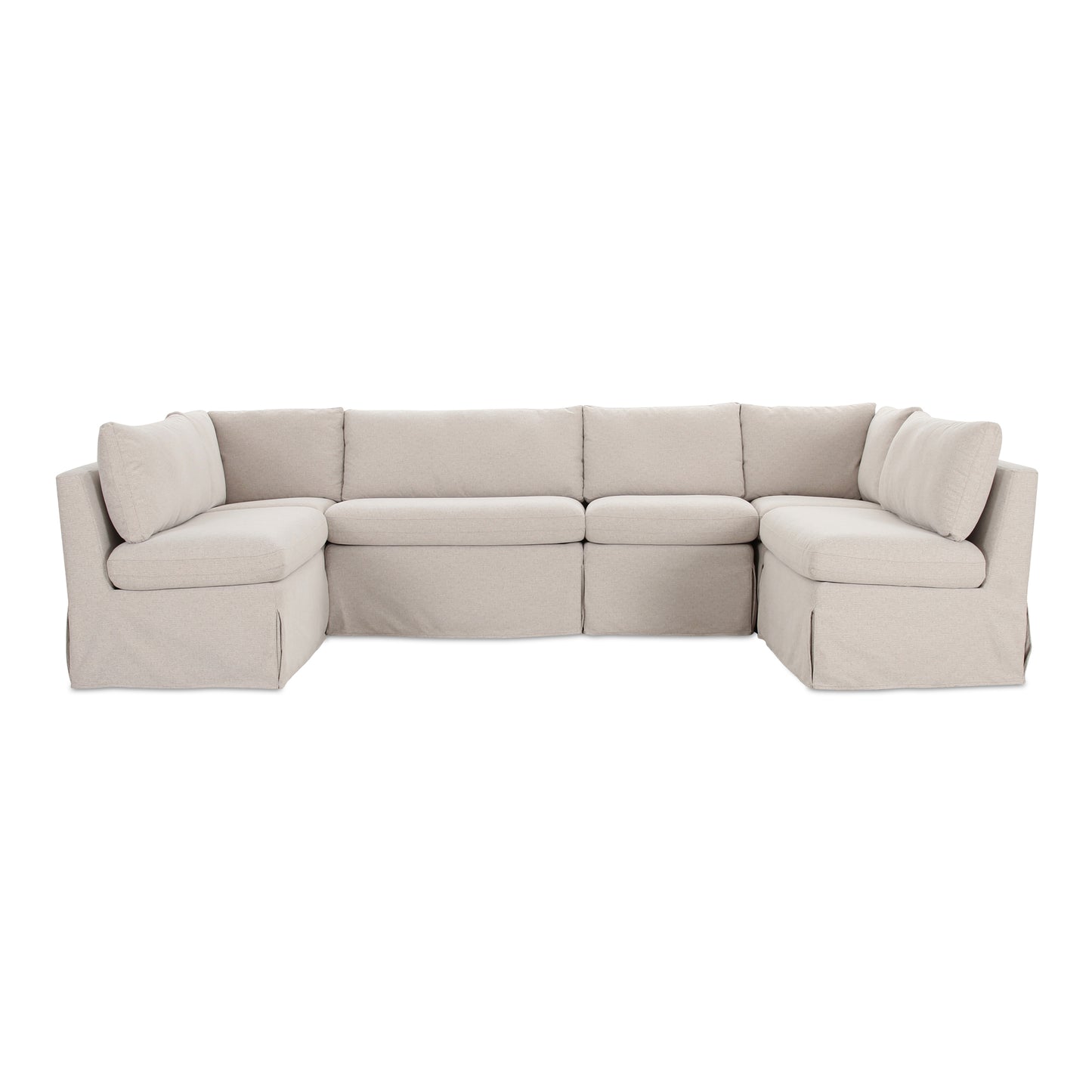 Fable Slipcover Dining Banquette U-Shape Beige 121 in. by Moe's Home