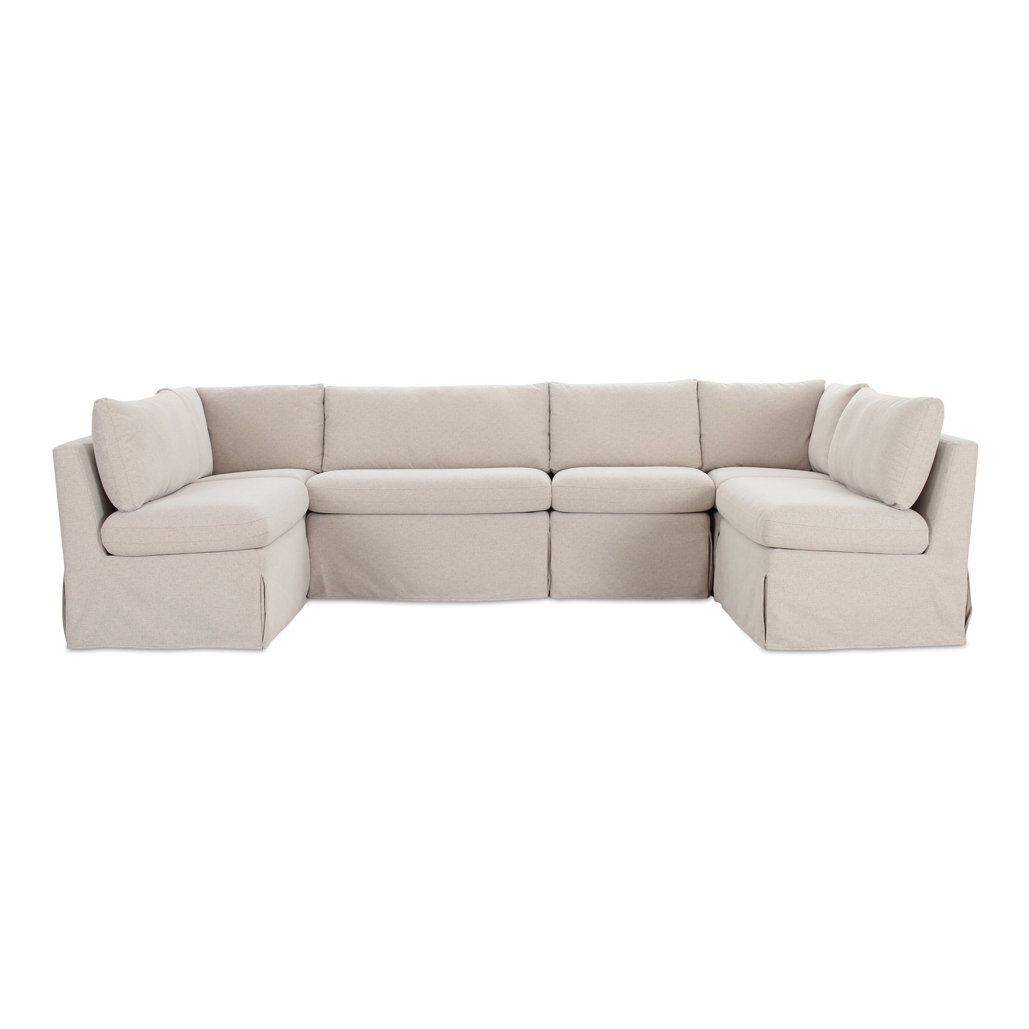 Fable Slipcover Dining Banquette U-Shape Beige 121 in. by Moe's Home