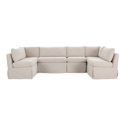 Fable Slipcover Dining Banquette U-Shape Beige 121 in. by Moe's Home