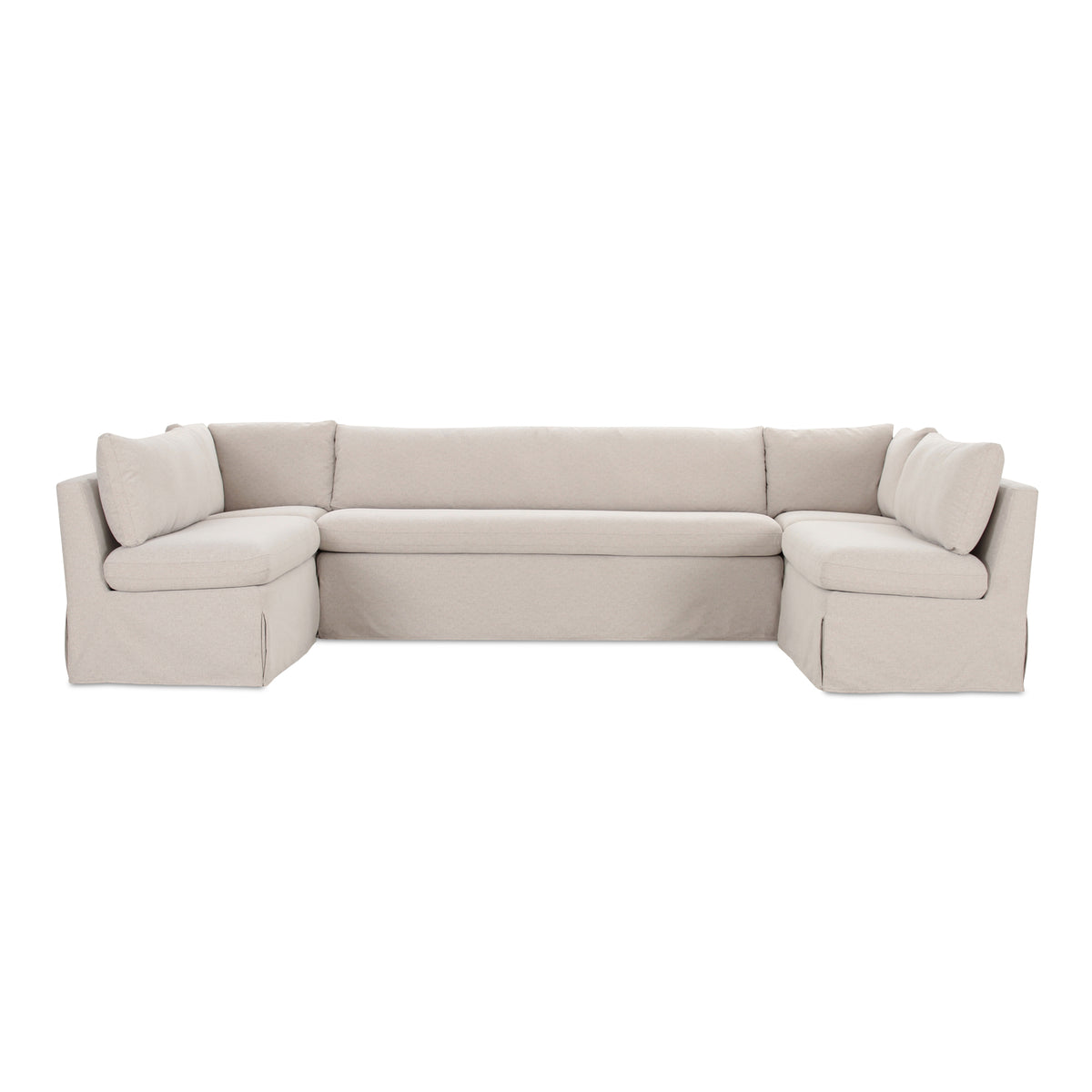 Fable Slipcover Dining Banquette U-Shape Beige 129 in. by Moe's Home