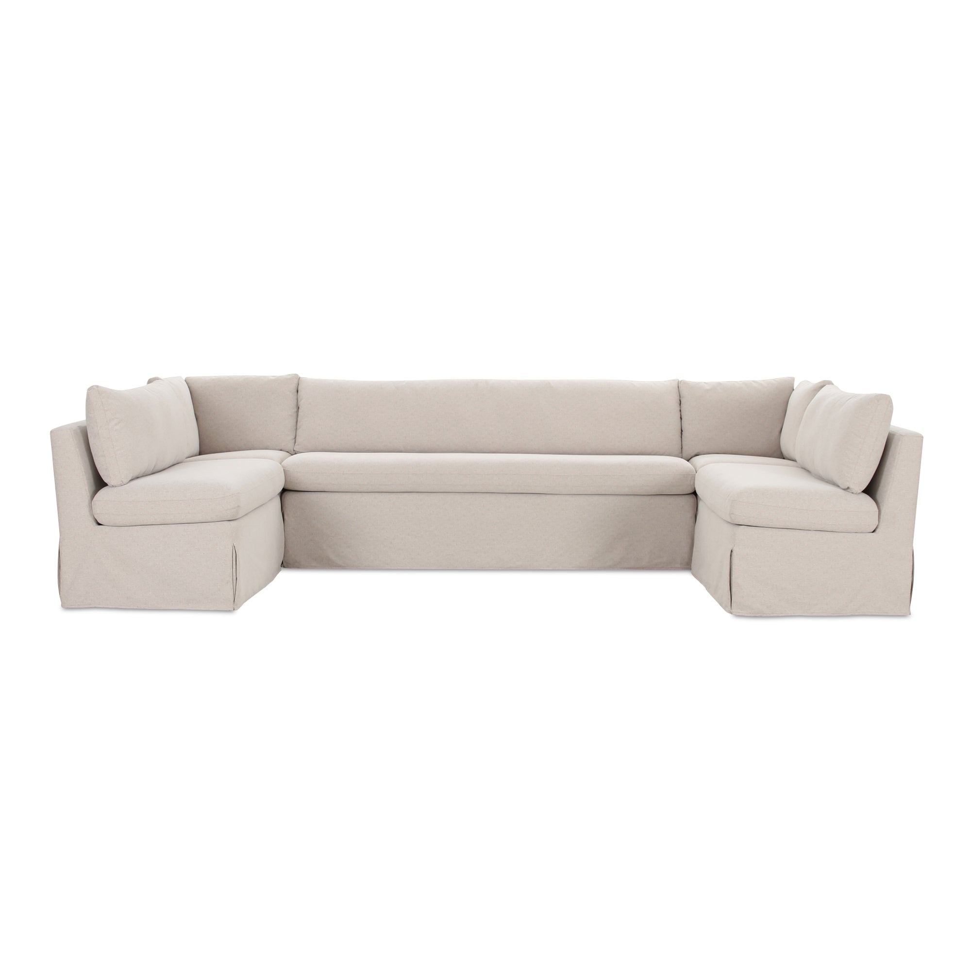 Fable Slipcover Dining Banquette U-Shape Beige 129 in. by Moe's Home