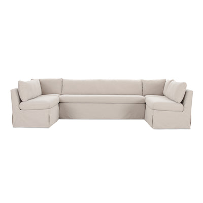 Fable Slipcover Dining Banquette U-Shape Beige 129 in. by Moe's Home