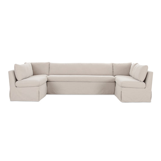 Fable Slipcover Dining Banquette U-Shape Beige 129 in. by Moe's Home