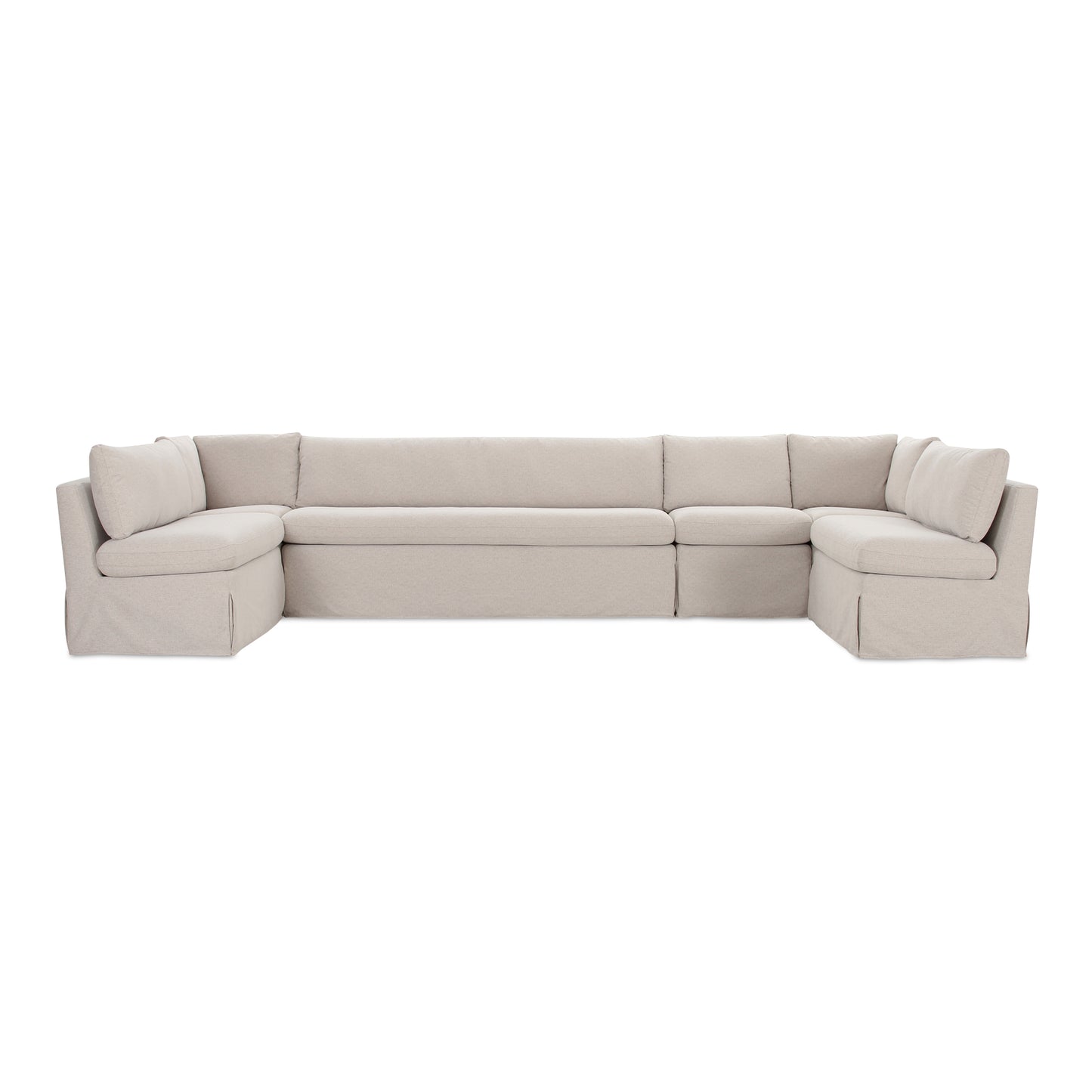 Fable Slipcover Dining Banquette U-Shape Beige 154 in. by Moe's Home