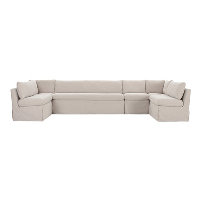 Fable Slipcover Dining Banquette U-Shape Beige 154 in. by Moe's Home