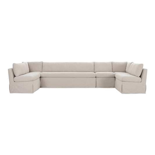 Fable Slipcover Dining Banquette U-Shape Beige 154 in. by Moe's Home