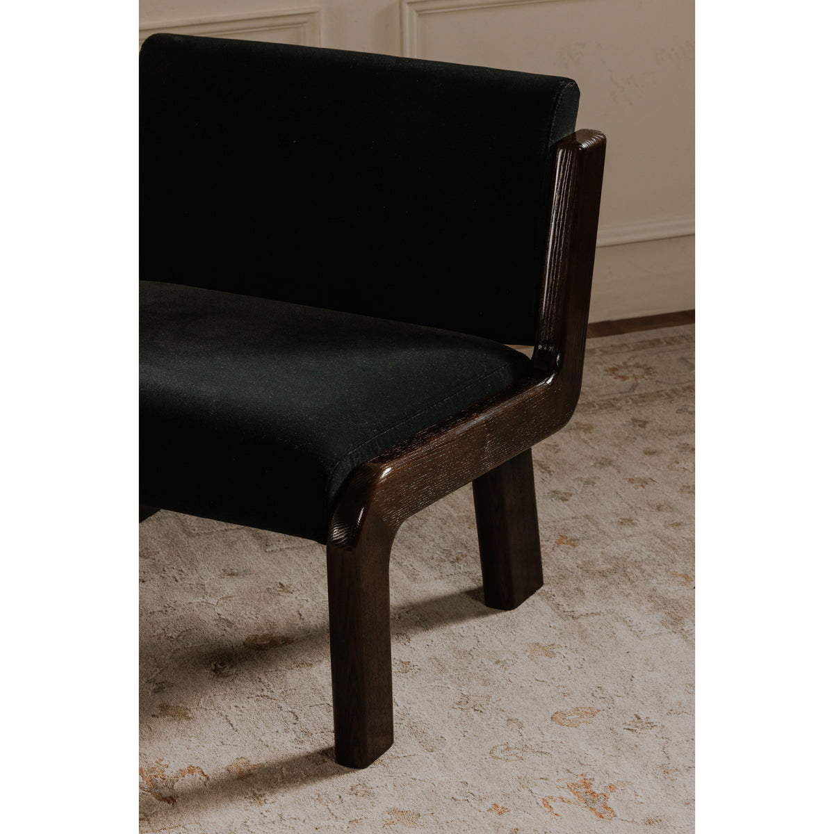 Edie Accent Chair Black Faux Mohair by Moe's Home