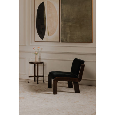 Edie Accent Chair Black Faux Mohair by Moe's Home