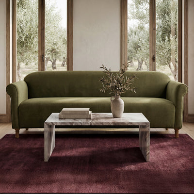 Harmony Sofa Dark Green Faux Mohair by Moe's Home