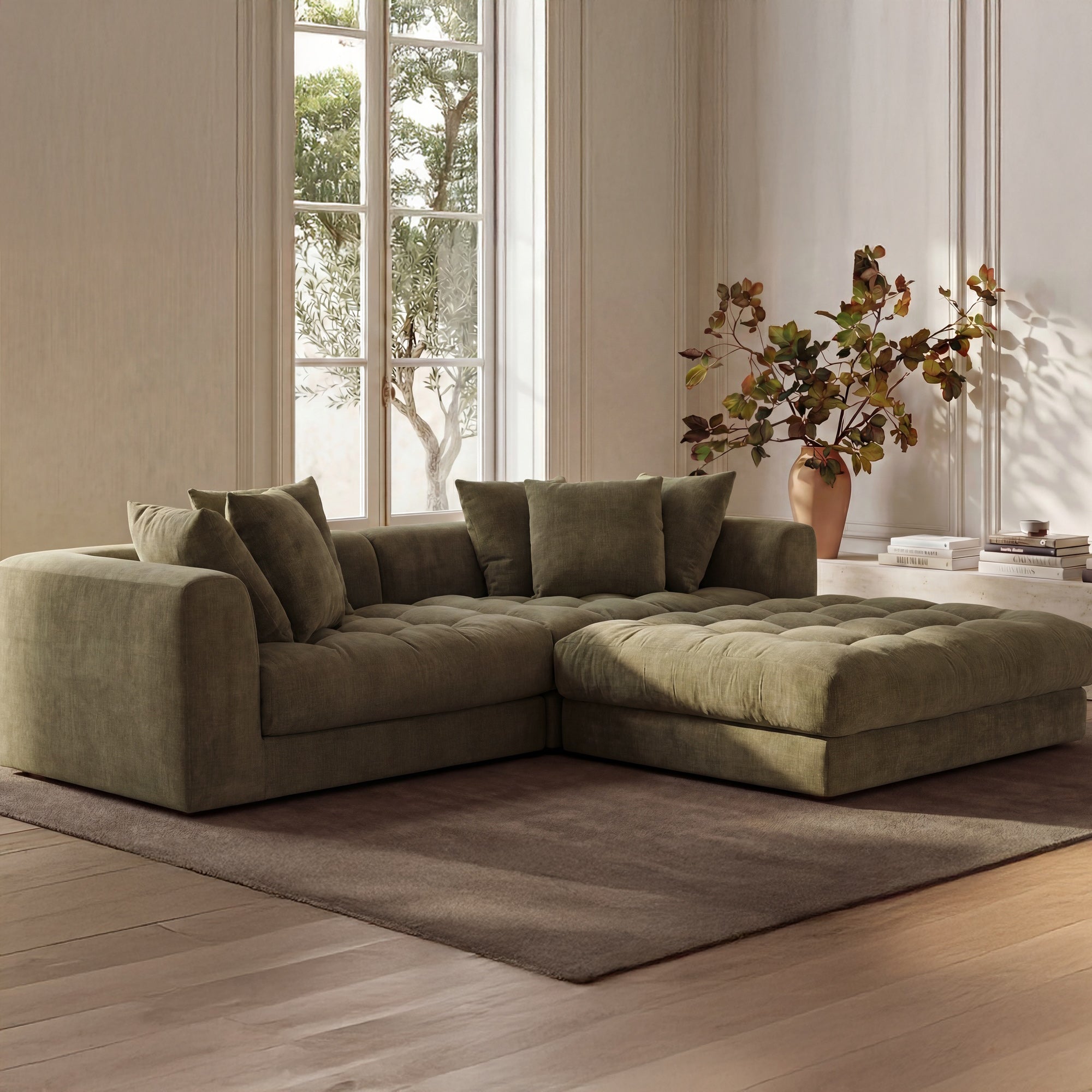 Davie Nook Modular Sectional Olive by Moe's Home