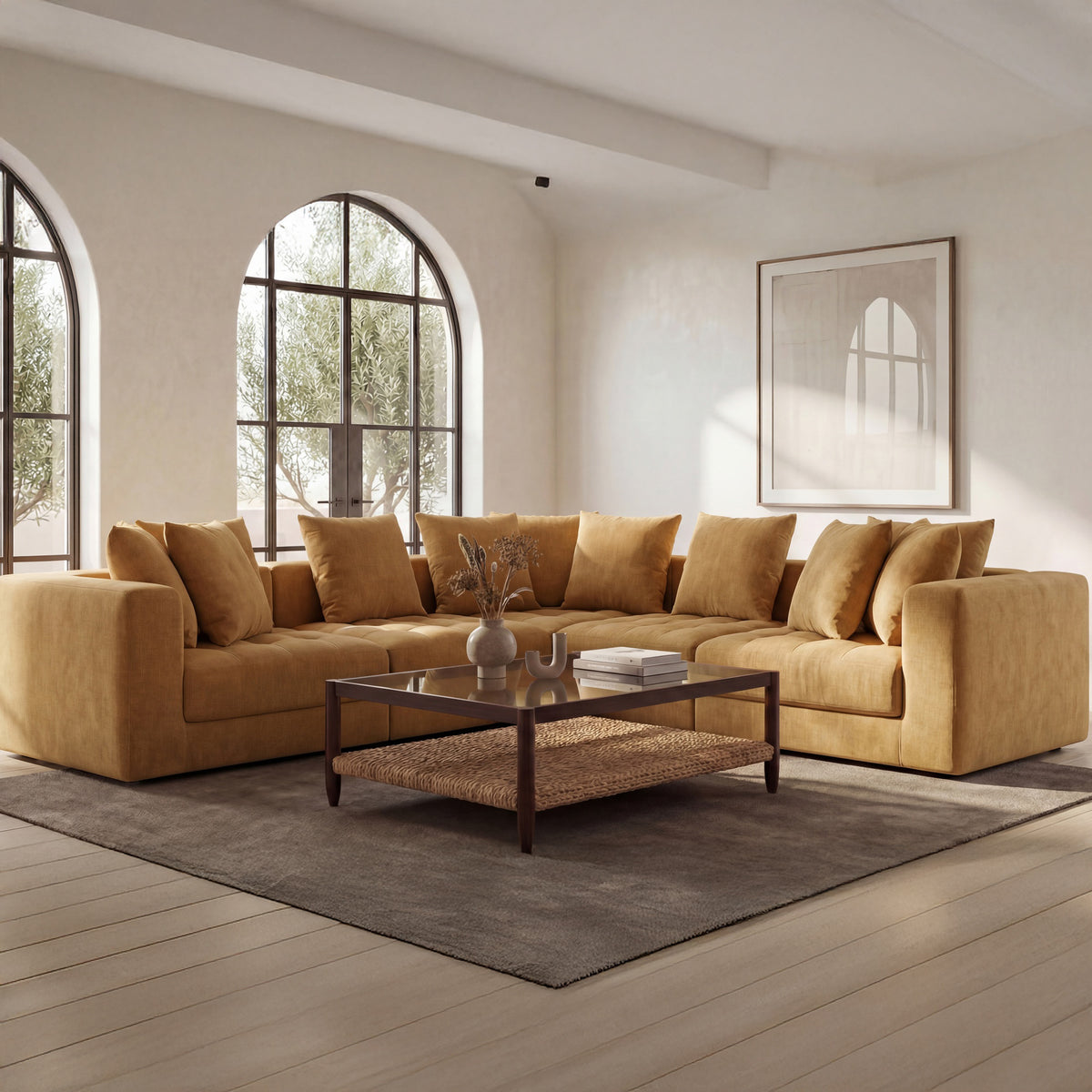 Davie Classic L Modular Sectional Golden by Moe's Home