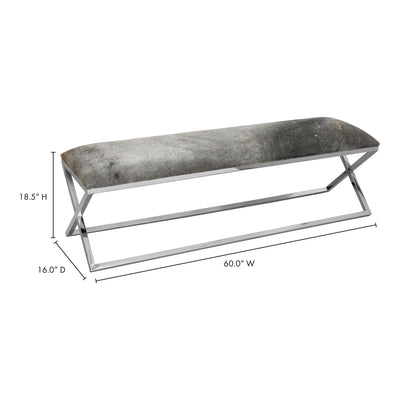 Rossi Bench Grey by Moe's Home