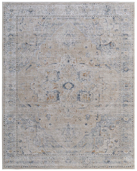 Pasha 39M5F Beige/Blue Rug by Feizy