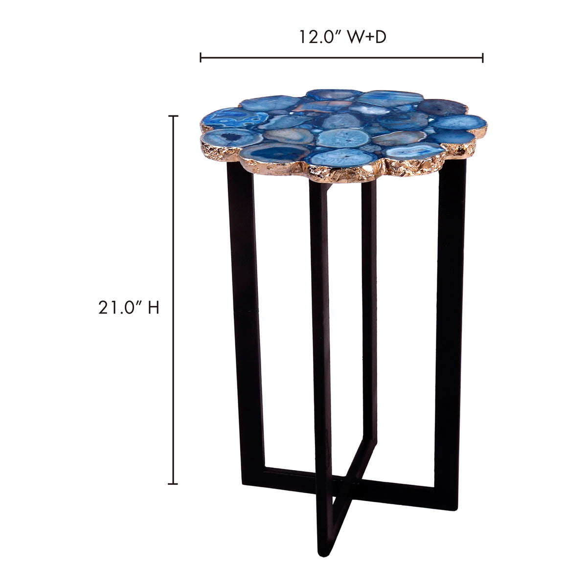 Azul Agate Accent Table Blue by Moe's Home
