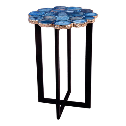 Azul Agate Accent Table Blue | Blue