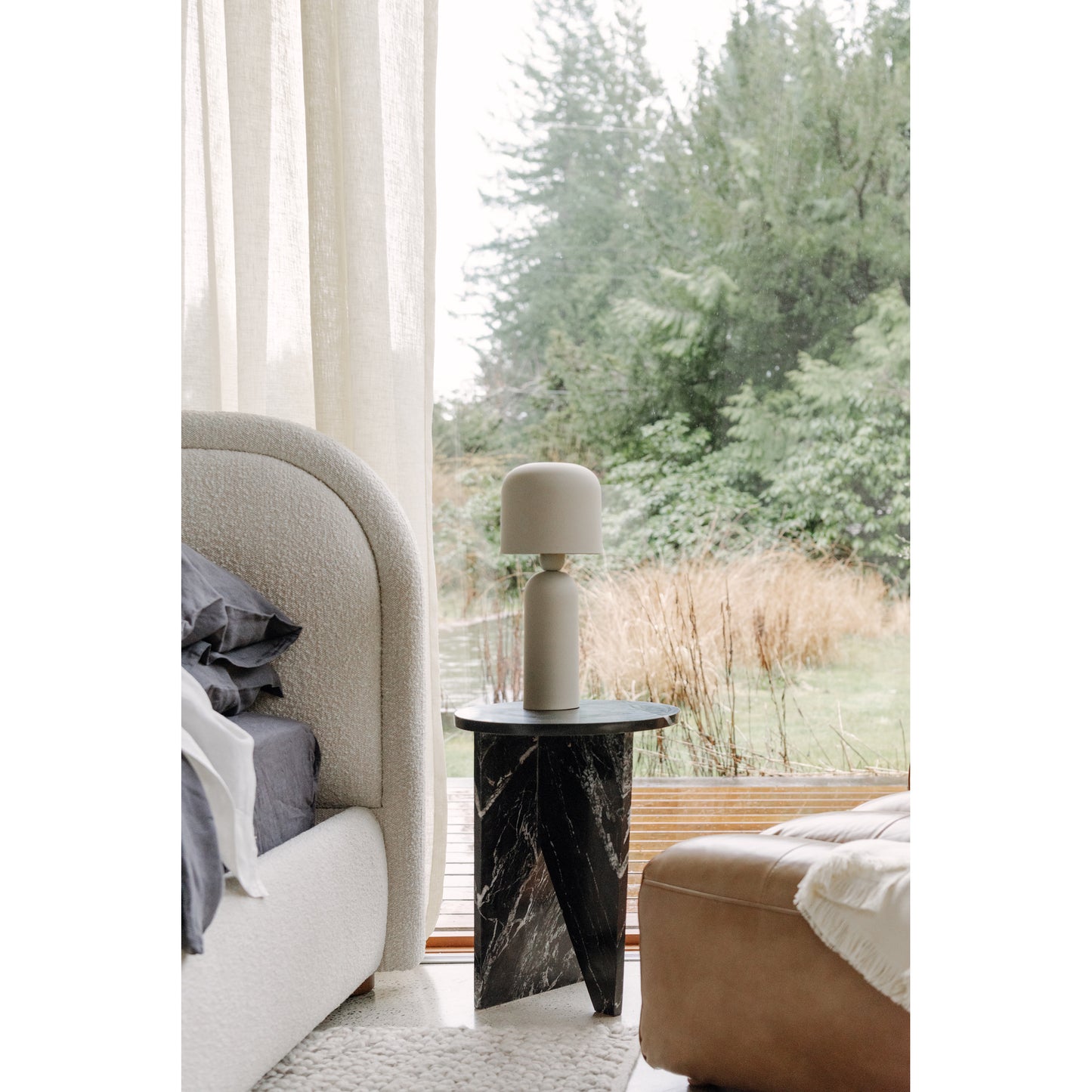 Grace Accent Table Black Marble by Moe's Home