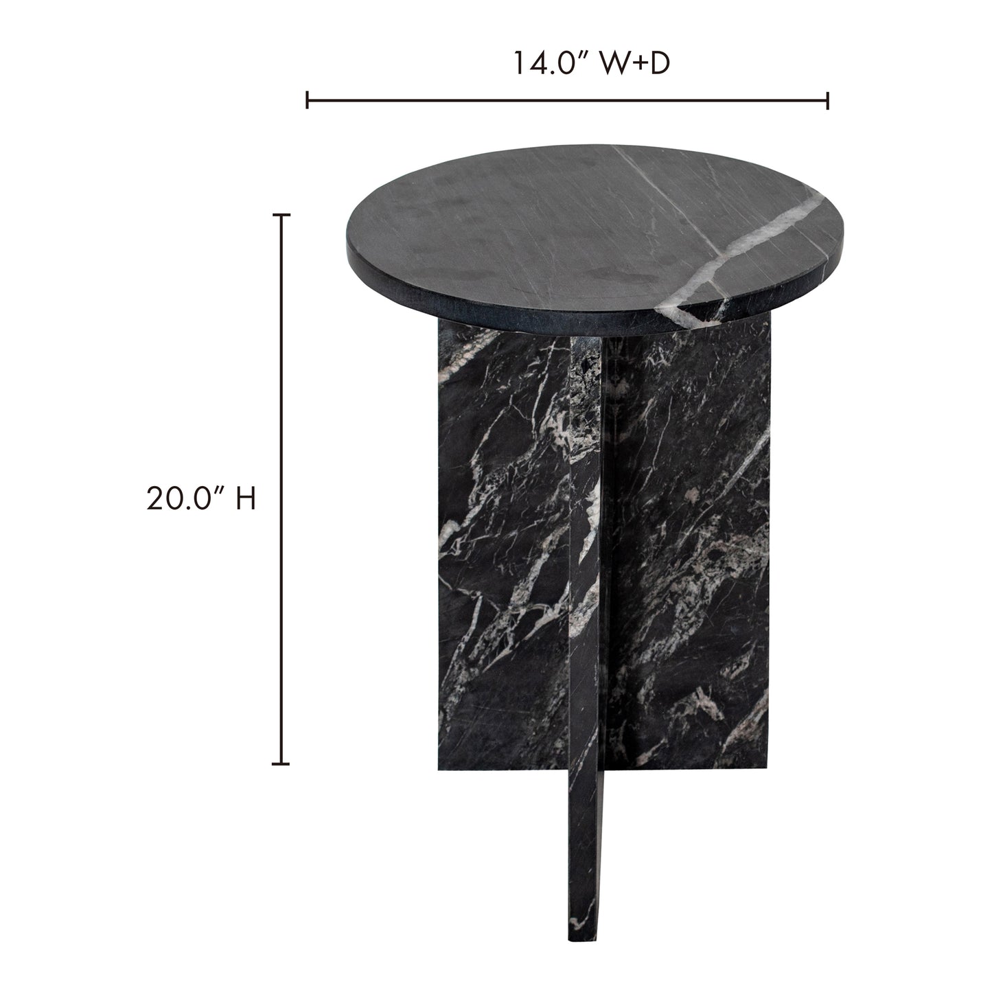 Grace Accent Table Black Marble by Moe's Home