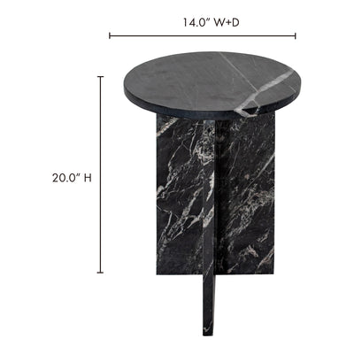 Grace Accent Table Black Marble by Moe's Home