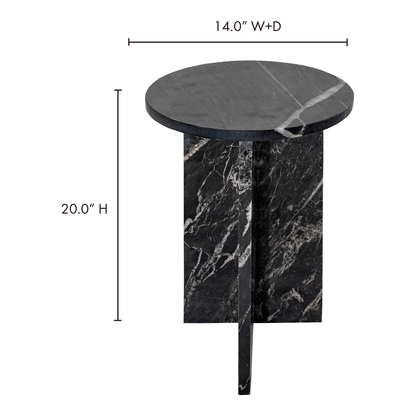 Grace Accent Table Black Marble