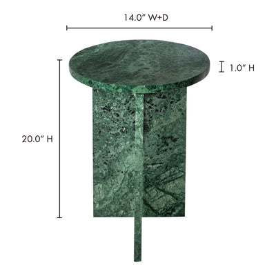 Grace Accent Table Green Marble by Moe's Home