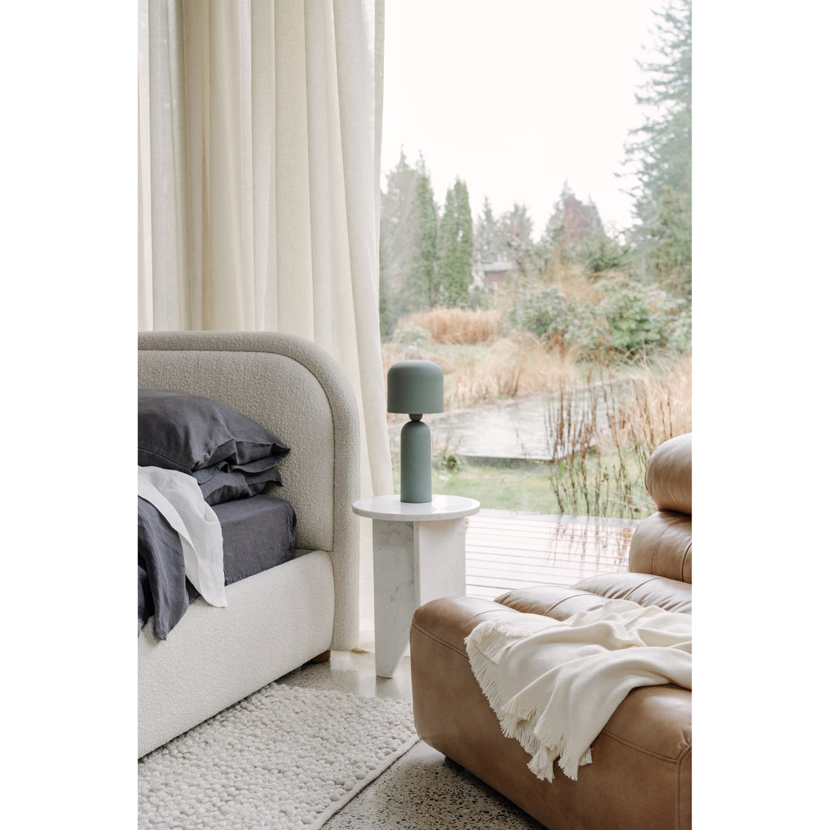 Grace Accent Table White Marble by Moe's Home
