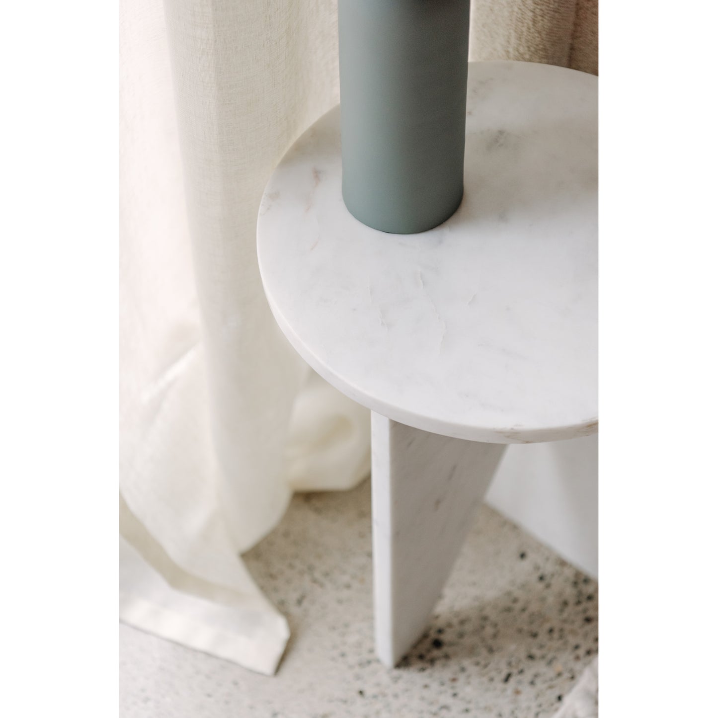Grace Accent Table White Marble by Moe's Home
