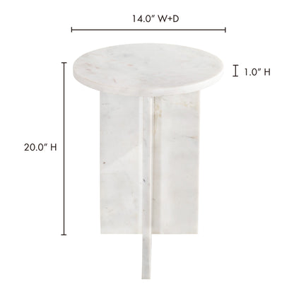 Grace Accent Table White Marble