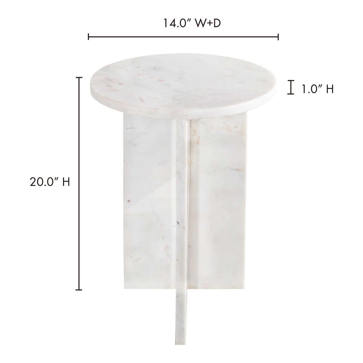 Grace Accent Table White Marble by Moe's Home