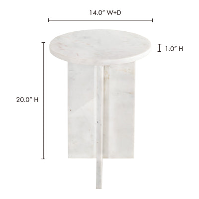 Grace Accent Table White Marble by Moe's Home
