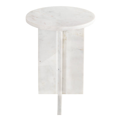 Grace Accent Table White Marble | White