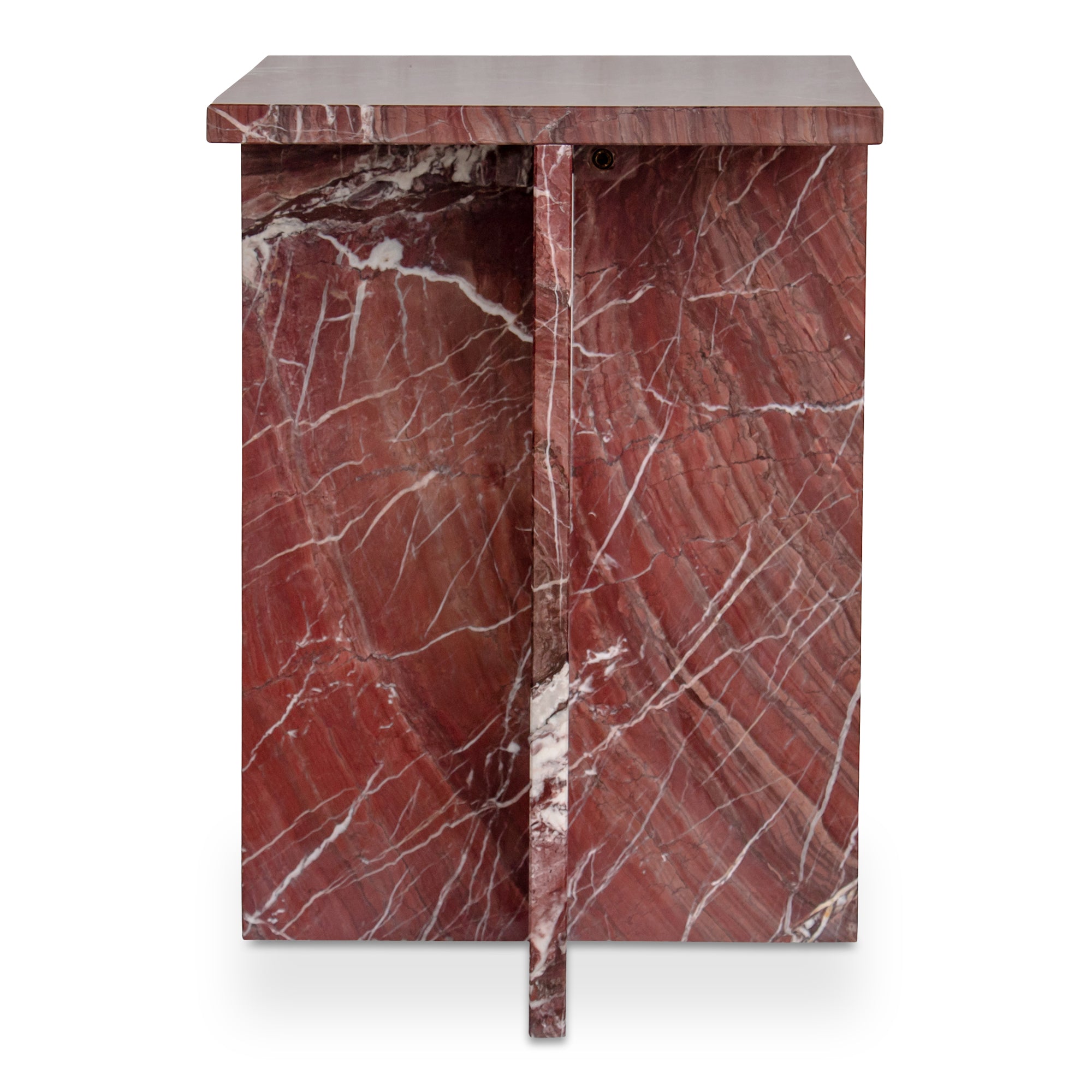 Blair Accent Table Rosso Levanto Marble | Red