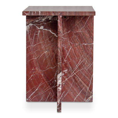Blair Accent Table Rosso Levanto Marble | Red