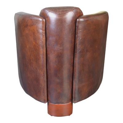 Salzburg Club Chair Dark Brown Leather by Moe's Home