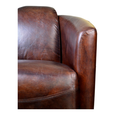 Salzburg Club Chair Dark Brown Leather by Moe's Home