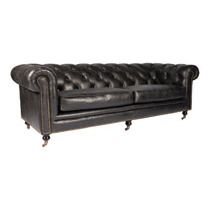 Birmingham Sofa Black Leather