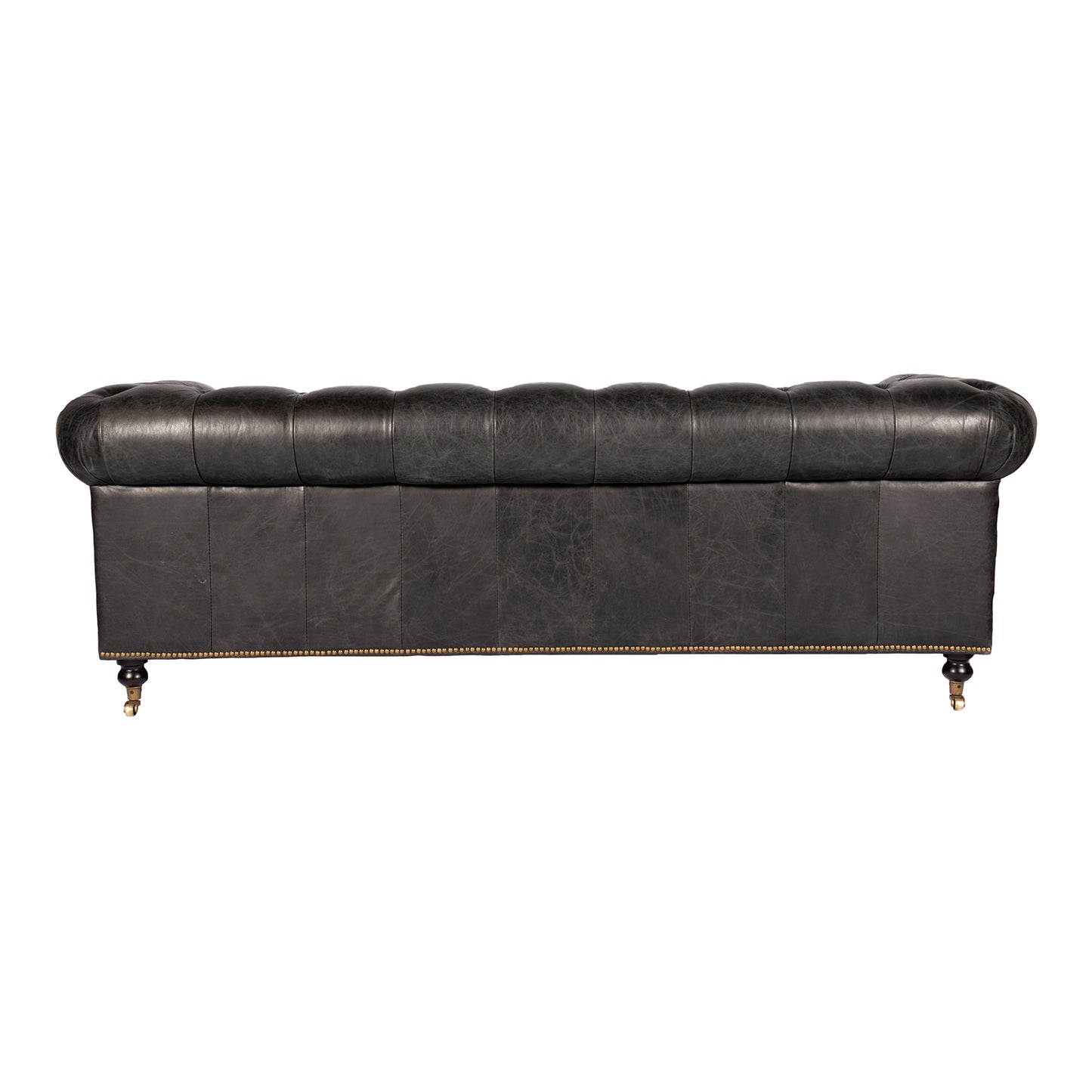 Birmingham Sofa Black Leather by Moe's Home