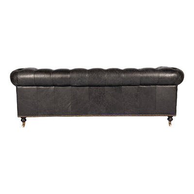 Birmingham Sofa Black Leather by Moe's Home