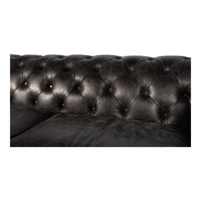 Birmingham Sofa Black Leather by Moe's Home