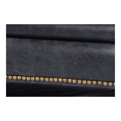 Birmingham Sofa Black Leather by Moe's Home