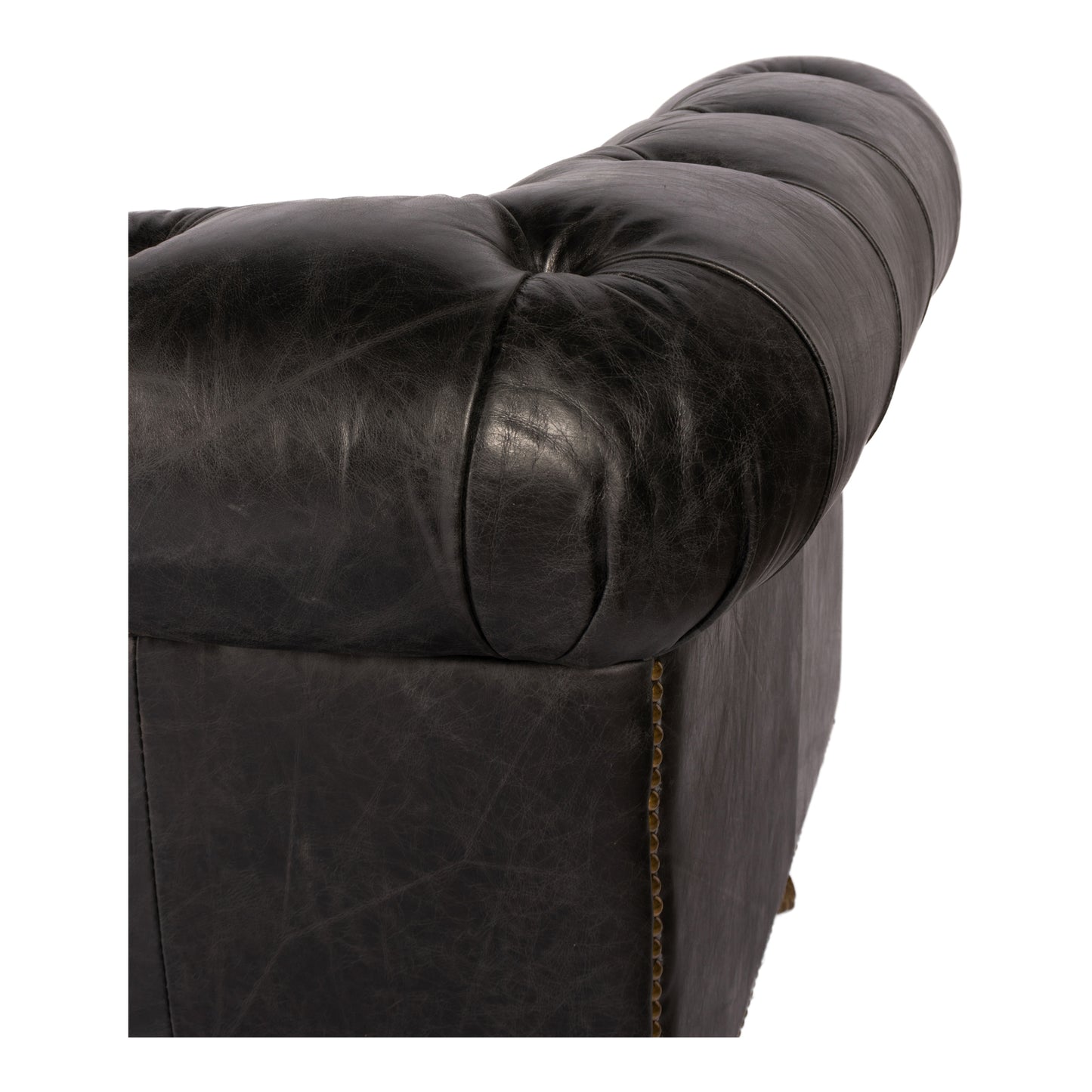 Birmingham Sofa Black Leather by Moe's Home