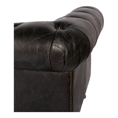 Birmingham Sofa Black Leather by Moe's Home