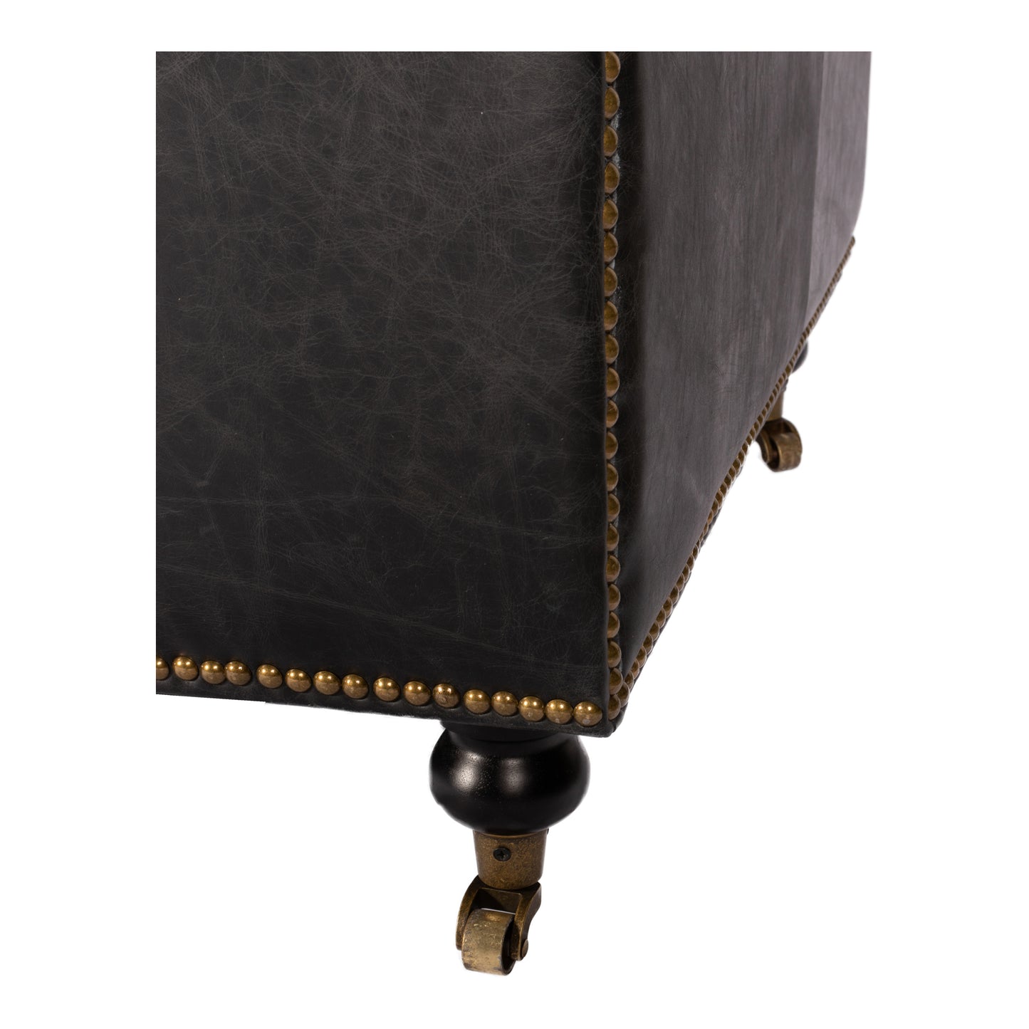Birmingham Sofa Black Leather by Moe's Home