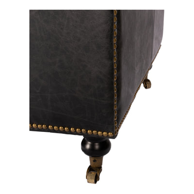 Birmingham Sofa Black Leather by Moe's Home