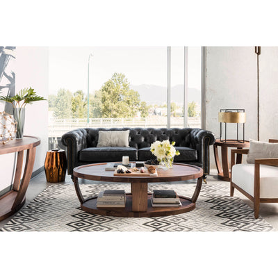 Birmingham Sofa Black Leather by Moe's Home