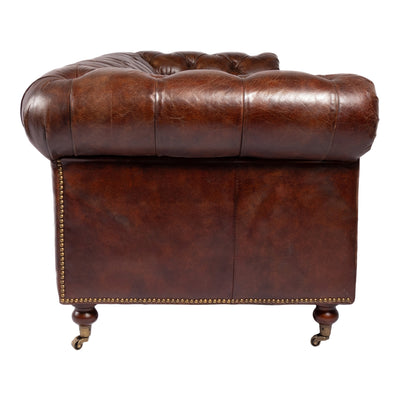 Birmingham Sofa Dark Brown Leather by Moe's Home