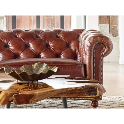Birmingham Sofa Dark Brown Leather by Moe's Home