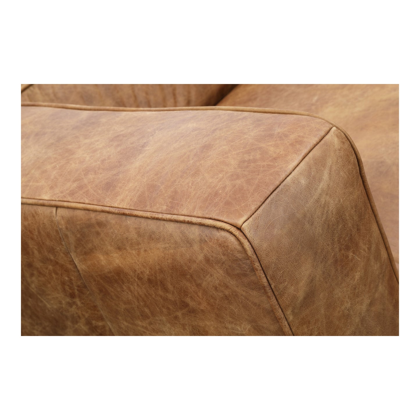 Bolton Sofa Open Road Brown Leather by Moe's Home
